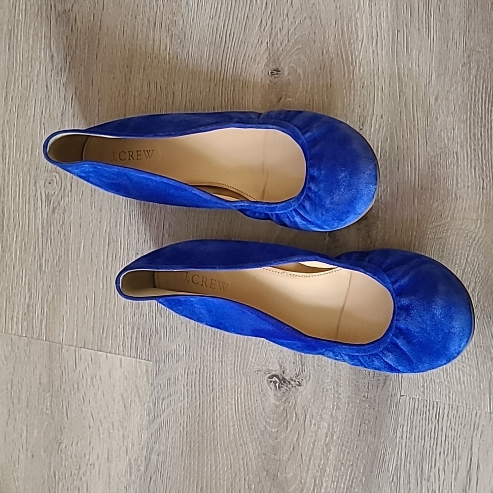 J.Crew ballet casual blue suede upper flats size 9 - Picture 2 of 10